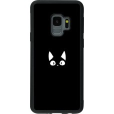Coque Samsung Galaxy S9 - Silicone rigide noir Funny cat on black