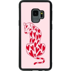 Coque Samsung Galaxy S9 - Silicone rigide noir Leopard with hearts 2026