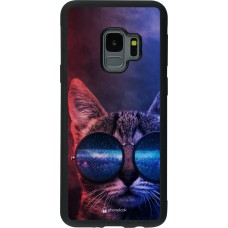 Coque Samsung Galaxy S9 - Silicone rigide noir Red Blue Cat Glasses