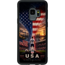 Coque Samsung Galaxy S9 - Silicone rigide noir Football États-Unis splash 2026