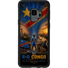 Coque Samsung Galaxy S9 - Silicone rigide noir Football République démocratique du Congo splash 2026