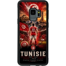 Coque Samsung Galaxy S9 - Silicone rigide noir Football Tunisie splash 2026