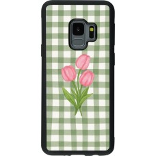 Coque Samsung Galaxy S9 - Silicone rigide noir Green vichy tulips Spring 2026