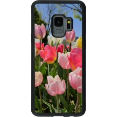 Coque Samsung Galaxy S9 - Silicone rigide noir Tulips Spring 2026