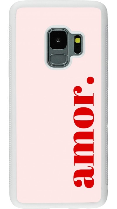 Coque Samsung Galaxy S9 - Silicone rigide blanc Valentine 2024 amor