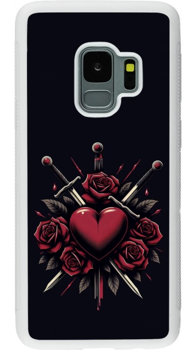Coque Samsung Galaxy S9 - Silicone rigide blanc Valentine 2024 gothic love