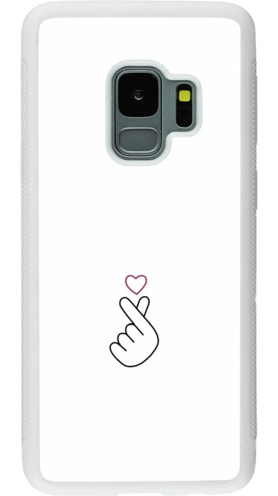 Coque Samsung Galaxy S9 - Silicone rigide blanc Valentine 2024 heart by Millennials