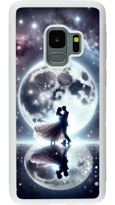Coque Samsung Galaxy S9 - Silicone rigide blanc Valentine 2024 Love under the moon