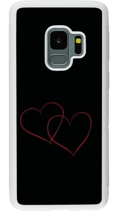 Coque Samsung Galaxy S9 - Silicone rigide blanc Valentine 2023 attached heart