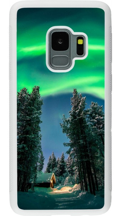 Coque Samsung Galaxy S9 - Silicone rigide blanc Winter 22 Northern Lights