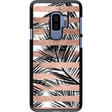 Coque Samsung Galaxy S9+ - Palm trees gold stripes