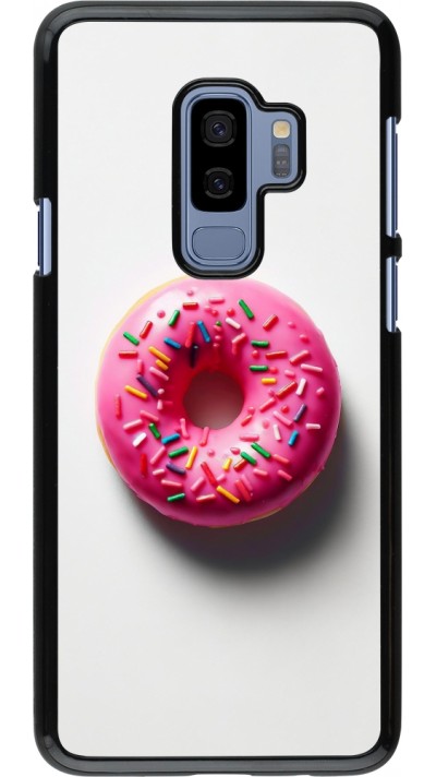 Coque Samsung Galaxy S9+ - Weißer Hintergrund, pinker Donut