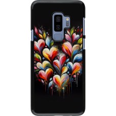 Samsung Galaxy S9+ Case Hülle - Valentin 2024 Schwarzes Herz Abstrakt