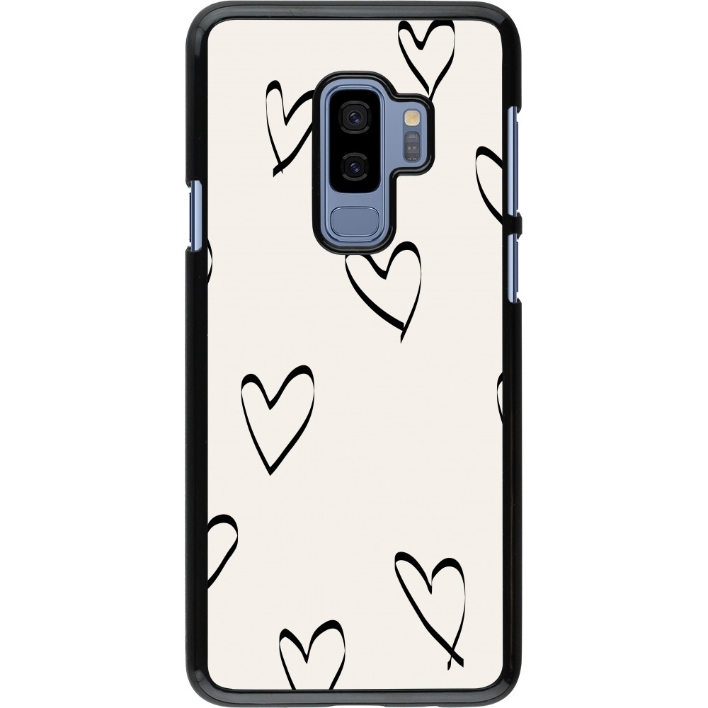 Samsung Galaxy S9+ Case Hülle - Valentine 2023 minimalist hearts