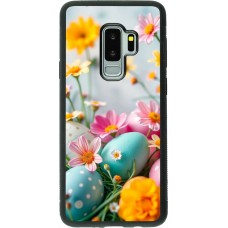Coque Samsung Galaxy S9+ - Silicone rigide noir Easter 2026 Eggs with flowers