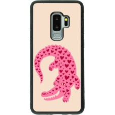Coque Samsung Galaxy S9+ - Silicone rigide noir Pink crocodile 2026