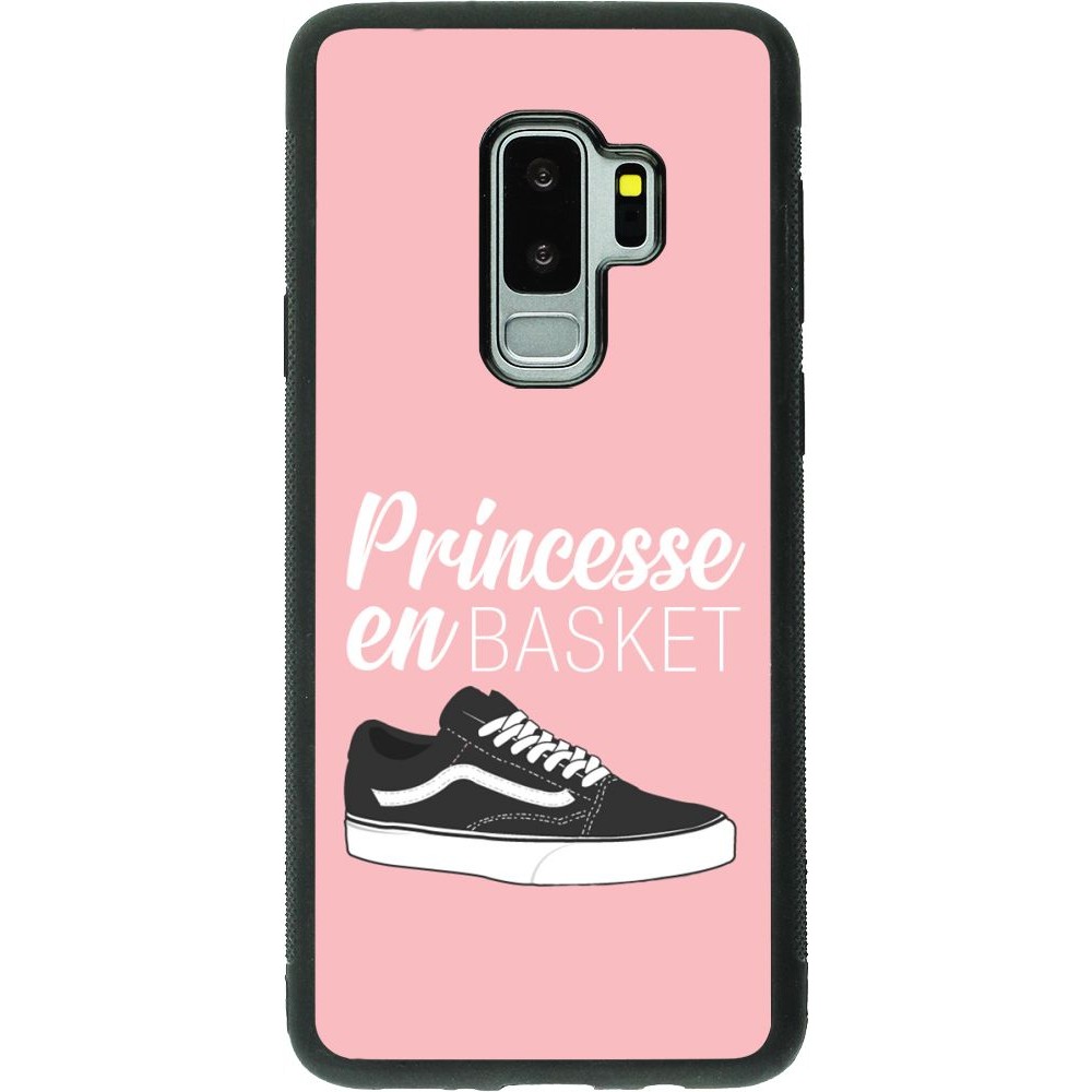 Coque Samsung Galaxy S9+ - Silicone rigide noir princesse en basket