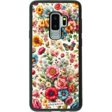 Coque Samsung Galaxy S9+ - Silicone rigide noir Spring 25 printemps fleuri