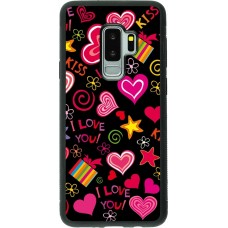 Samsung Galaxy S9+ Case Hülle - Silikon schwarz Valentine 2023 love symbols