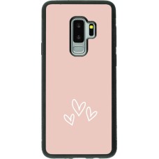 Samsung Galaxy S9+ Case Hülle - Silikon schwarz Valentine 2023 three minimalist hearts