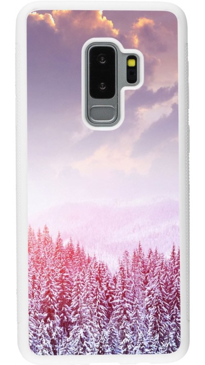 Coque Samsung Galaxy S9+ - Silicone rigide blanc Winter 22 Pink Forest
