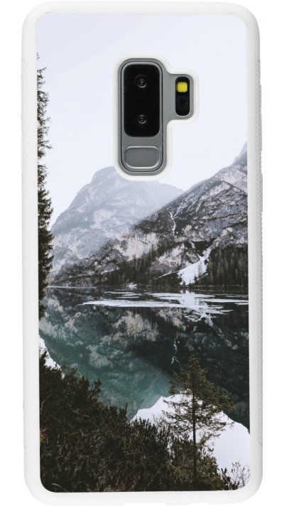Coque Samsung Galaxy S9+ - Silicone rigide blanc Winter 22 snowy mountain and lake