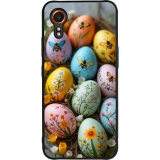 Coque Samsung Galaxy XCover 7 - Silicone rigide noir Easter 2026 Eggs with bees