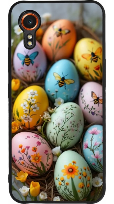 Samsung Galaxy XCover 7 Case Hülle - Silikon schwarz Easter 2026 Eggs with bees