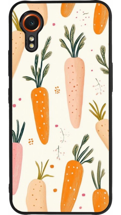 Samsung Galaxy XCover 7 Case Hülle - Silikon schwarz Easter 2026 Illustration carrots