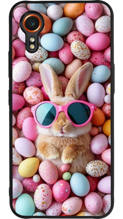 Samsung Galaxy XCover 7 Case Hülle - Silikon schwarz Easter 2026 Rabbit fun