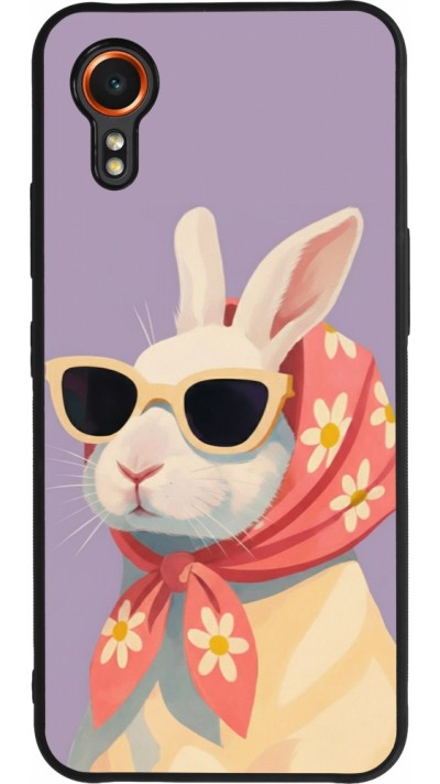 Samsung Galaxy XCover 7 Case Hülle - Silikon schwarz Easter 2026 Rabbit with scarf