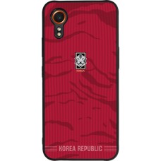 Coque Samsung Galaxy XCover 7 - Silicone rigide noir Maillot de football Corée du Sud 2026 personnalisable