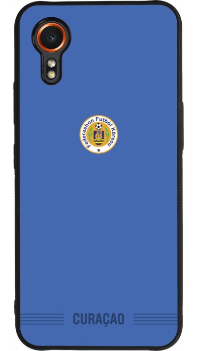 Coque Samsung Galaxy XCover 7 - Silicone rigide noir Maillot de football Curaçao 2026 personnalisable