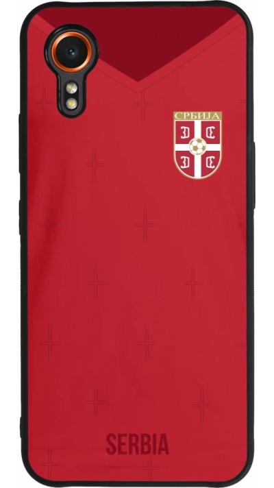 Samsung Galaxy XCover 7 Case Hülle - Silikon schwarz Serbien 2022 personalisierbares Fussballtrikot