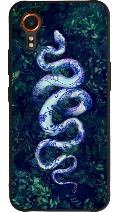 Samsung Galaxy XCover 7 Case Hülle - Silikon schwarz Snake Blue Anaconda