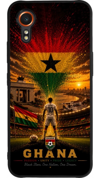 Coque Samsung Galaxy XCover 7 - Silicone rigide noir Football Ghana splash 2026