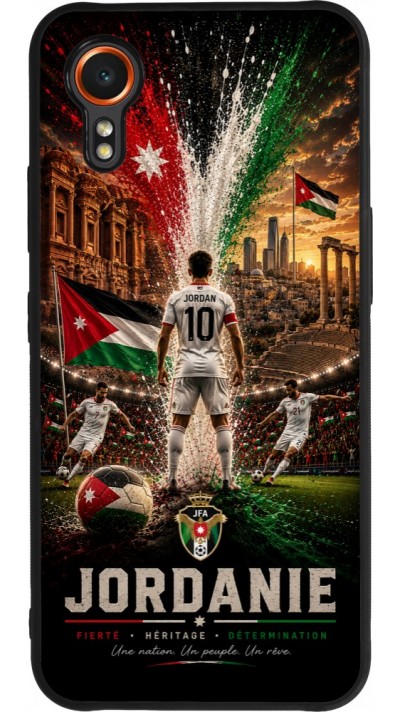 Coque Samsung Galaxy XCover 7 - Silicone rigide noir Football Jordanie splash 2026