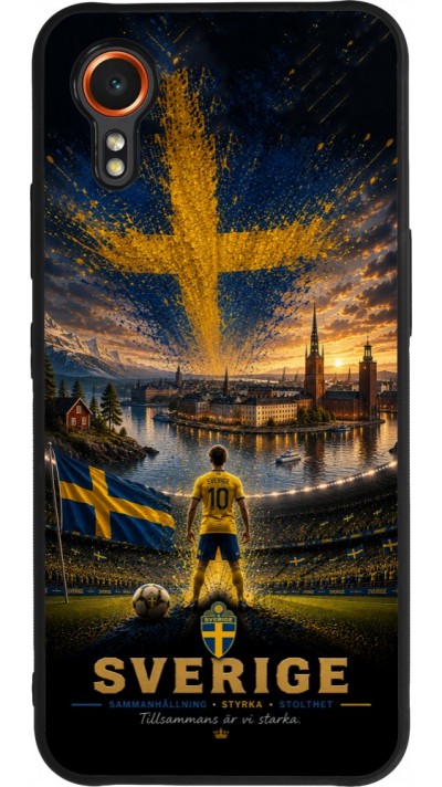 Coque Samsung Galaxy XCover 7 - Silicone rigide noir Football Suède splash 2026