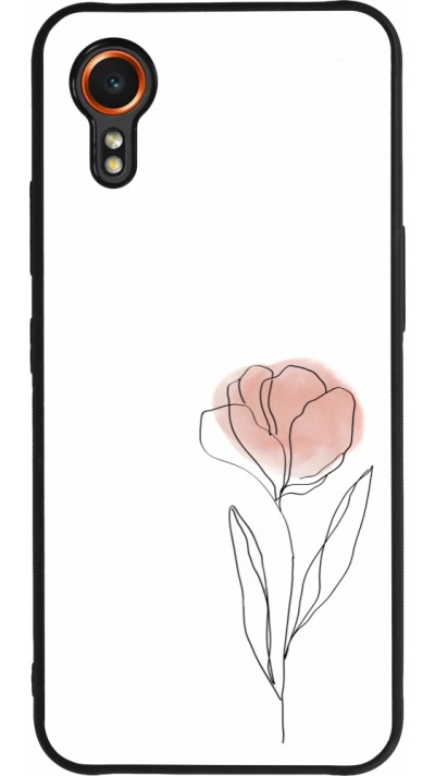 Samsung Galaxy XCover 7 Case Hülle - Silikon schwarz Spring 23 minimalist flower