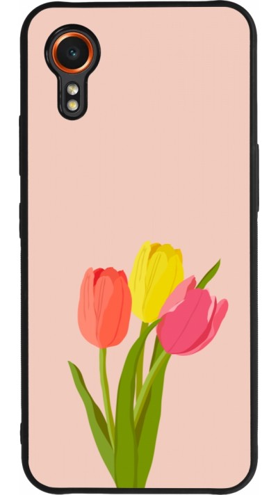 Samsung Galaxy XCover 7 Case Hülle - Silikon schwarz Spring 23 tulip trio
