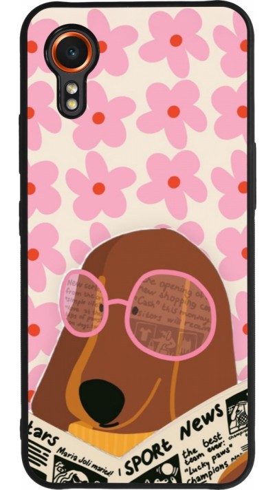 Samsung Galaxy XCover 7 Case Hülle - Silikon schwarz Dog with newspaper Spring 2026