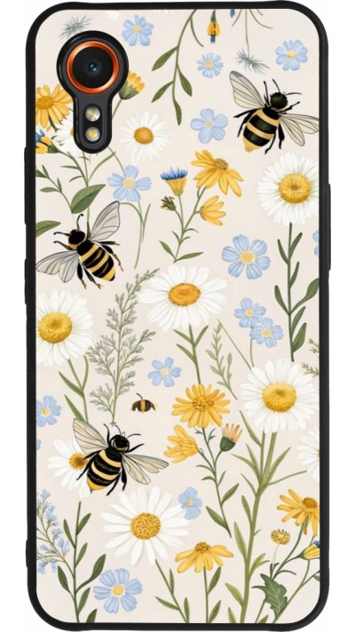 Samsung Galaxy XCover 7 Case Hülle - Silikon schwarz Pattern bees Spring 2026