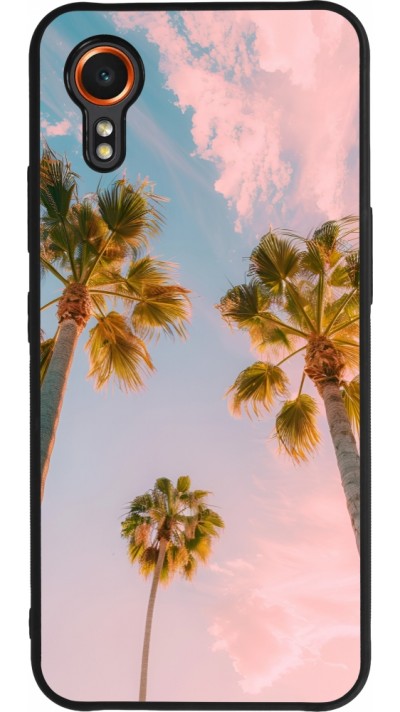 Samsung Galaxy XCover 7 Case Hülle - Silikon schwarz Summer 2025 Palmiers