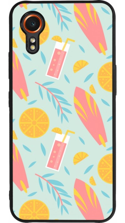 Samsung Galaxy XCover 7 Case Hülle - Silikon schwarz Summer 2025 Pattern citron