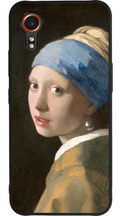 Coque Samsung Galaxy XCover 7 - Silicone rigide noir Tableau art - La Jeune fille à la perle - Johannes Vermeer