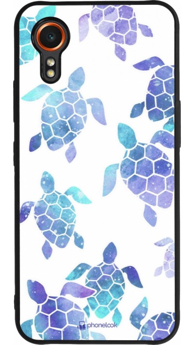 Samsung Galaxy XCover 7 Case Hülle - Silikon schwarz Turtles pattern watercolor