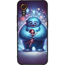 Coque Samsung Galaxy XCover 7 - Silicone rigide noir Valentine 2024 Fluffy Love