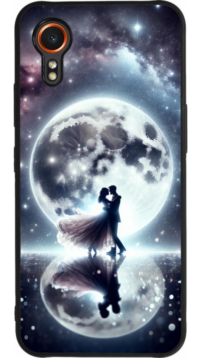 Samsung Galaxy XCover 7 Case Hülle - Silikon schwarz Valentin 2024 Liebe unter dem Mond