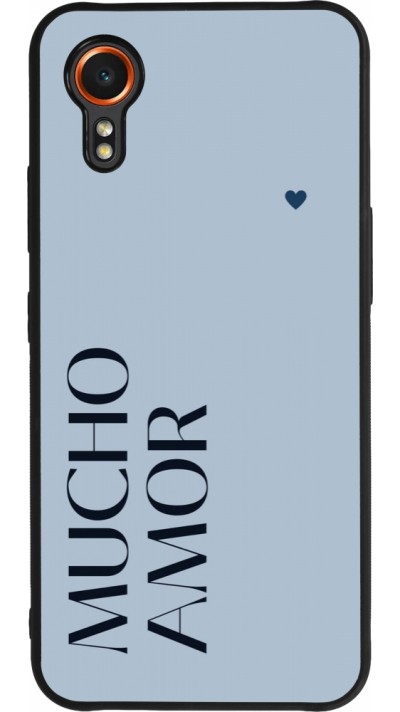 Samsung Galaxy XCover 7 Case Hülle - Silikon schwarz Valentine 2024 mucho amor azul