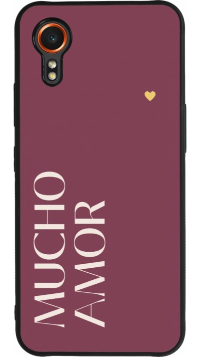 Samsung Galaxy XCover 7 Case Hülle - Silikon schwarz Valentine 2024 mucho amor rosado